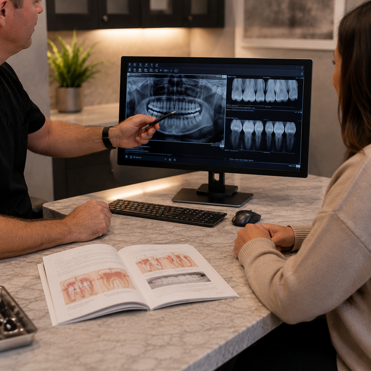 Digital dental X-ray review at Charles Boren DDS in Bellaire, TX.