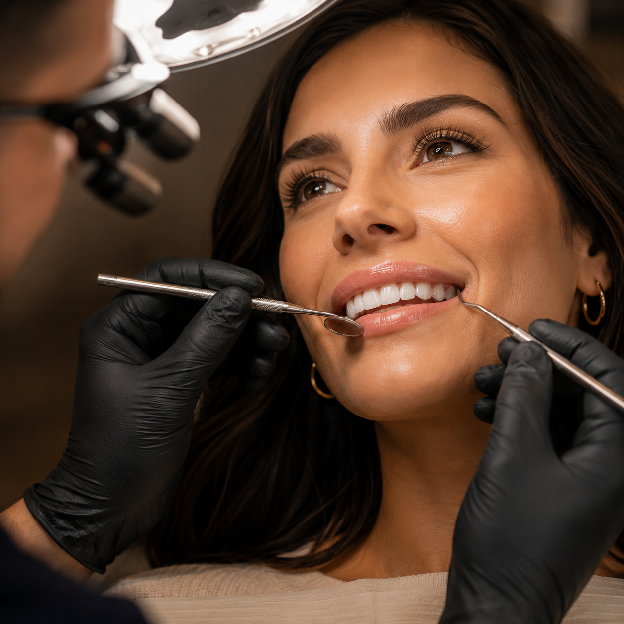 Precision cosmetic tooth bonding detail inspection in Bellaire, TX.